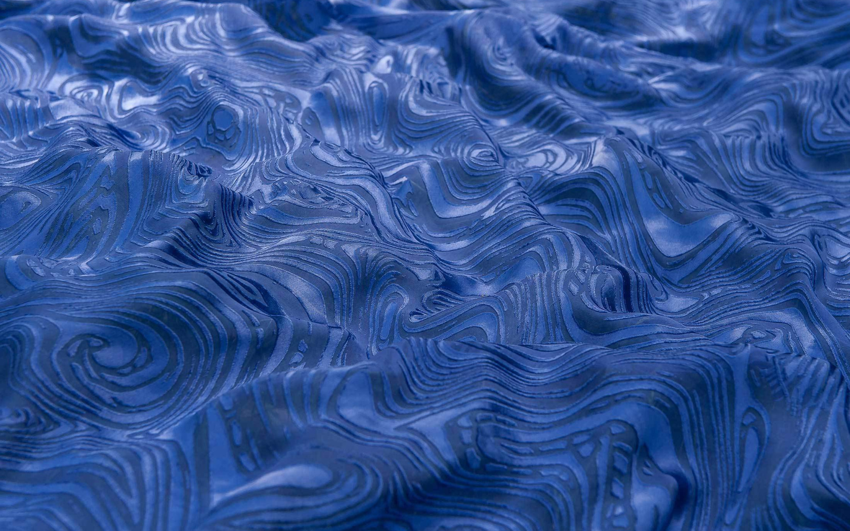 Download wallpaper wave, blue, pattern, fabric, folds, silk, textiles, sect...