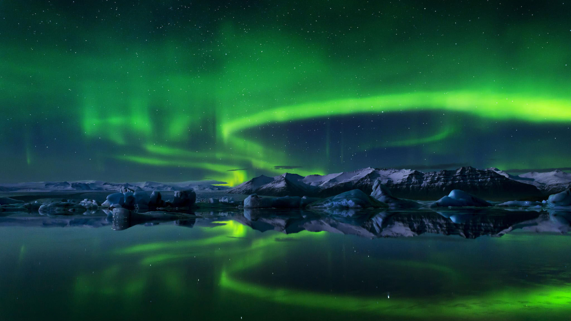 aurora nature night Iceland wallpaper 