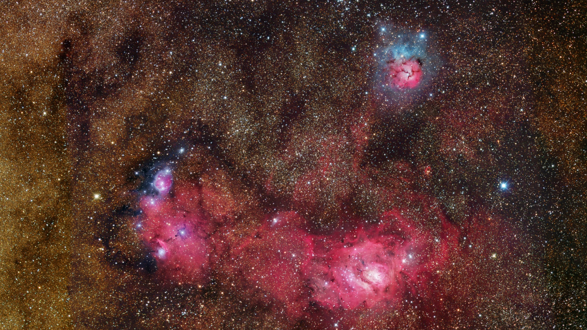 stars, clusters, the lagoon nebula, Sagittarius. 