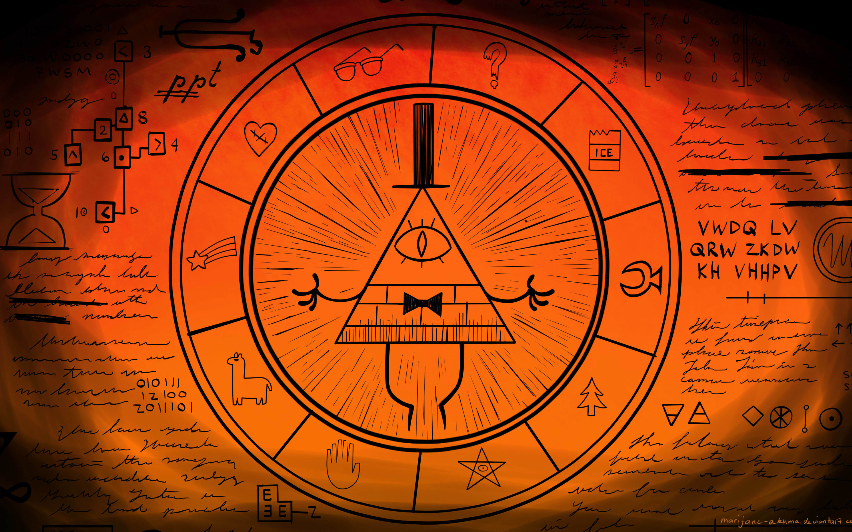 Download wallpaper Gravity Falls, Bill Cipher, Gravity Falls, Bill Cipher,  Remember! Reality is an illusion, the universe is a hologram, buy gold,  section films in resolution 2880x1800