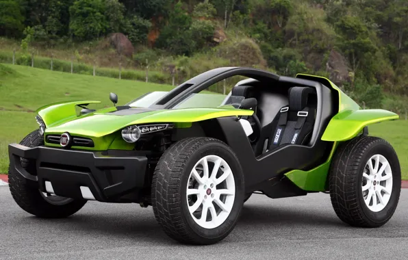 Picture the concept, green, the front, Fiat, FCC 2, Fiat