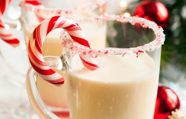 Picture winter, New Year, milk, Christmas, sweets, Lollipop, candy, Christmas, striped, holidays, New Year, Christmas