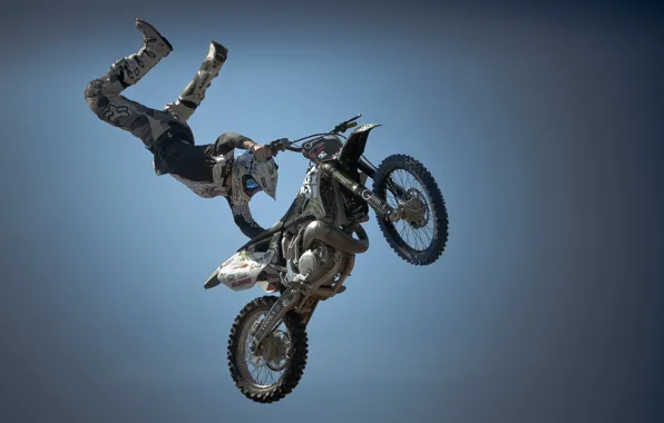 Picture the sky, jump, sport, motorcycle