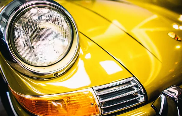 Picture yellow, Porsche, the front, 911T