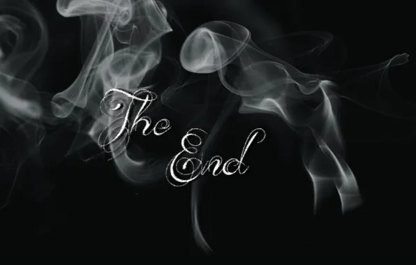 Picture white, text, background, the inscription, smoke, abstract, form, black color, the end, the size