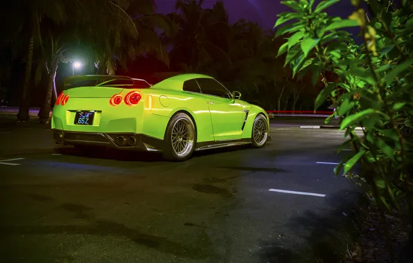 Picture GTR, Nissan, Car, Green, Back, R35, Sport, 1400HP, Tomei