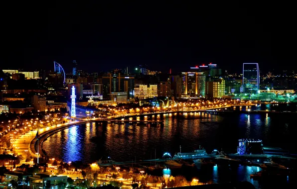 Picture night, night, Azerbaijan, Azerbaijan, Baku, Baku