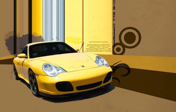 Picture yellow, treatment, Porsche