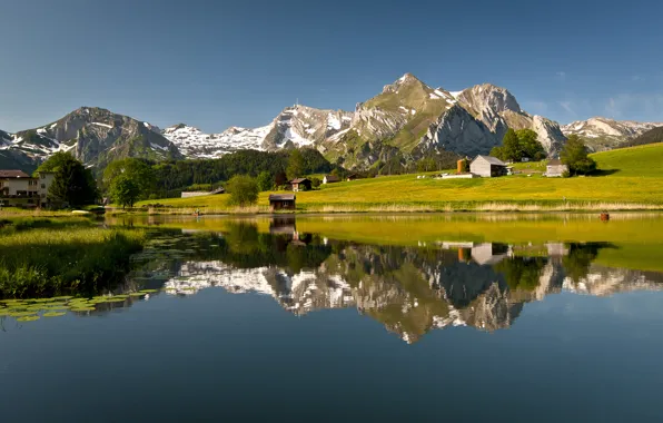 Picture mountains, nature, lake, reflection, Switzerland, Switzerland