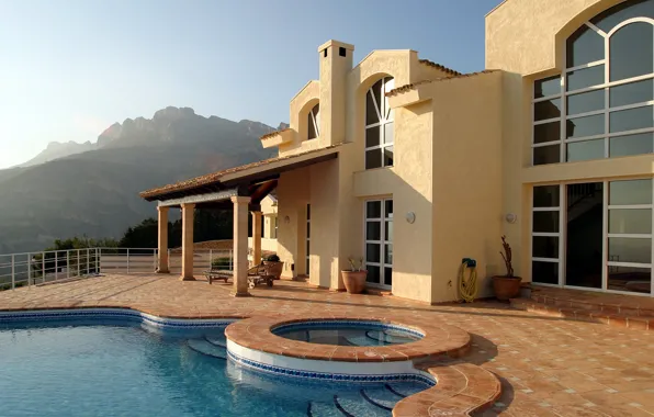 Picture water, design, style, landscapes, view, home, steps, pools
