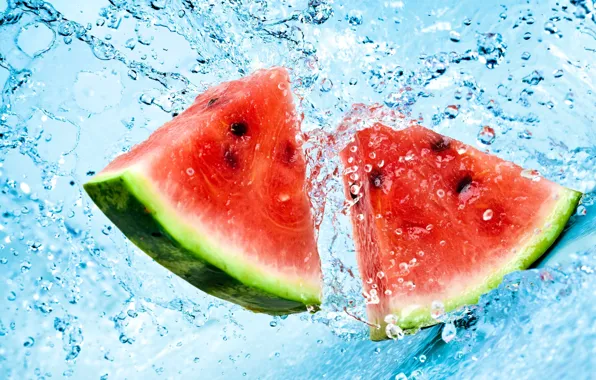 Picture water, bubbles, background, Wallpaper, food, watermelon, wallpaper, widescreen, background, slices, full screen, HD wallpapers, widescreen