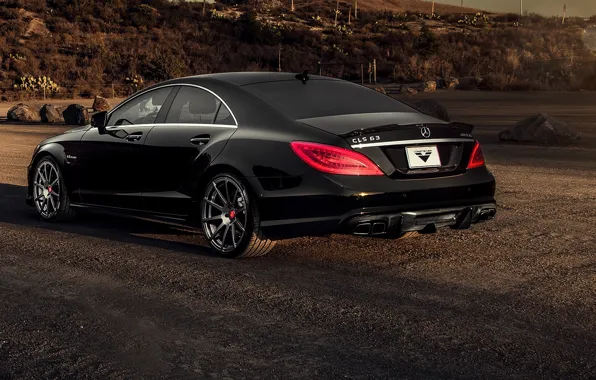 Picture black, Mercedes-Benz, sedan, Mercedes, AMG, Black, Sedan, C218, CLS 63, 2015, CLK-Class