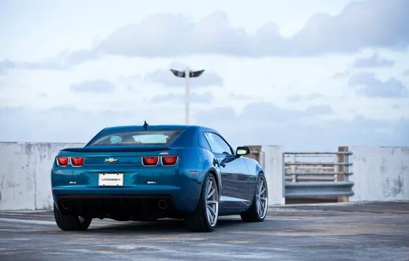 Picture the sky, clouds, blue, lantern, Chevrolet, chevrolet, sky, blue, parking, back, camaro ss, Camaro SS, …