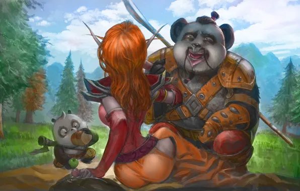 Picture fantasy, the game, art, Panda, World of Warcraft, Wow