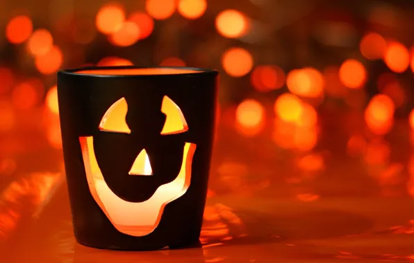 Picture red, glass, Halloween, Halloween, smiley