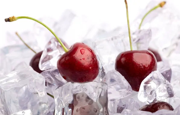 Picture ice, cherry, berries, background, Wallpaper, food, berry, wallpaper, ice, widescreen, background, full screen, HD wallpapers, …