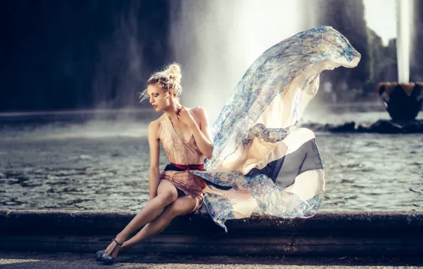 Picture pose, style, model, dress, fountain, Nana Likes To Exaggerate