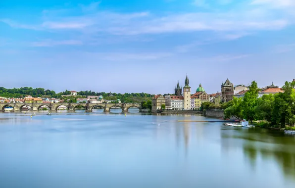 Picture bridge, river, Prague, Czech Republic, Prague, Charles bridge, Czech Republic, Charles Bridge, the Vltava river, …