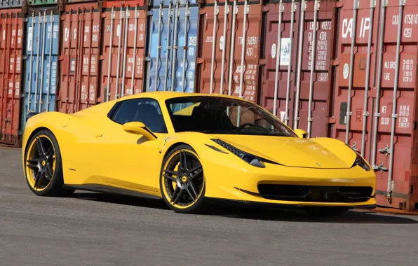 Picture Auto, Yellow, Machine, spider, Ferrari, 458, Italia, Sports car, Container