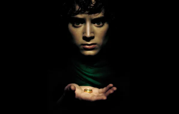 Picture look, background, black, hand, ring, fantasy, actor, Frodo, the hobbit, scared, the lord of the …