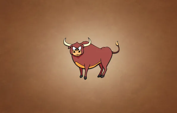Picture animal, minimalism, Horny, bull, bull, dark background, charity
