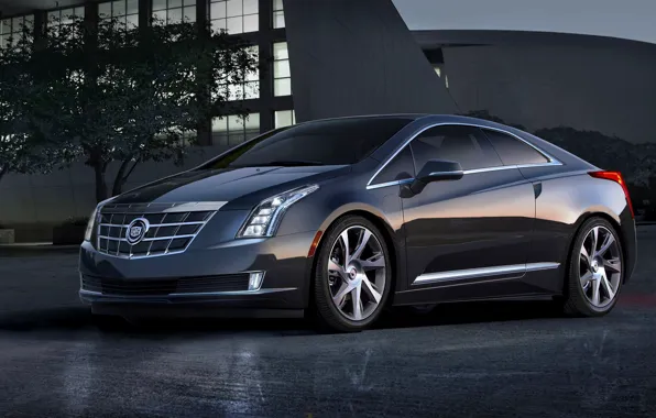 Picture Cadillac, The evening, Machine, Grey, The hood, Coupe, ELR