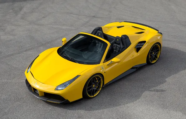 Picture car, auto, tuning, Ferrari, yellow, nice, Spider, Rosso, Novitec, 488, novitek