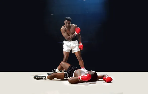 Picture light, anger, knockout, blow, the ring, legend, boxer, Mohammed Ali