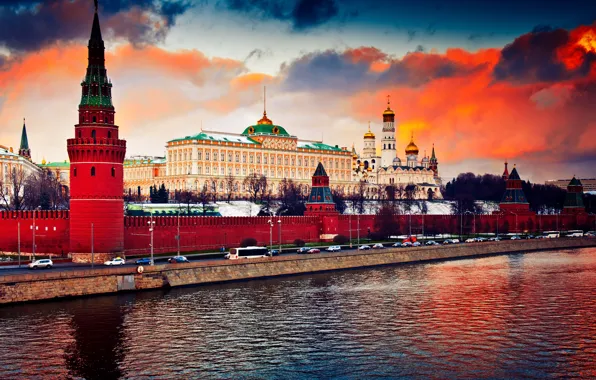 Picture city, river, Moscow, The Kremlin, Russia, Russia, Moscow, Kremlin