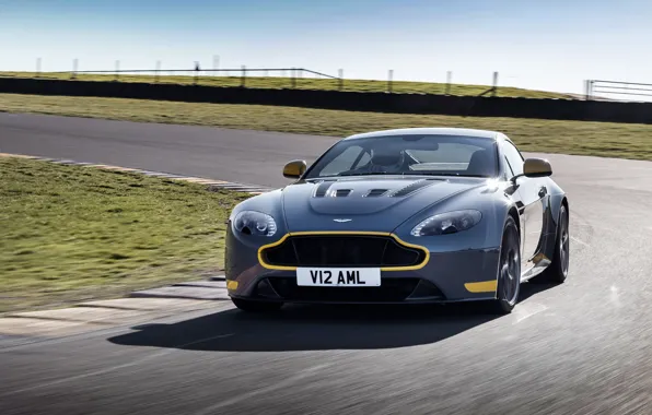 Picture car, Aston Martin, speed, turn, car, road, V12, speed, Vantage S, Sport-Plus Pack