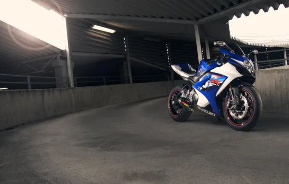 Picture blue, motorcycle, suzuki, Blik, front view, bike, blue, Suzuki, supersport, gsx-r1000