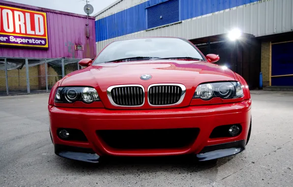 Picture red, bmw, BMW, red, spotlight, the front, e46, back yard