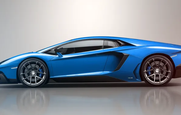 Picture blue, reflection, Lamborghini, Lamborghini, blue, LP700-4, Aventador, Lamborghini, aventador, LB834, profile, Jackdarton