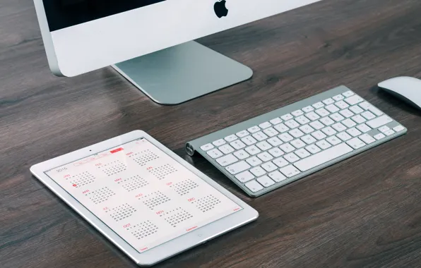 Picture apple, mac, keyboard, monitor, tablet, calendar, gadgets, 2015, calendar