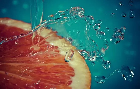Picture water, squirt, slice, grapefruit