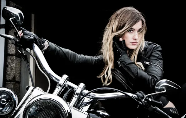 Wallpaper look, girl, motorcycle images for desktop, section девушки ...