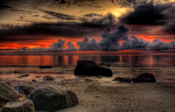 Picture sand, sea, beach, the sky, landscape, sunset, nature, the ocean, rocks, colors, beach, sky, sea, …