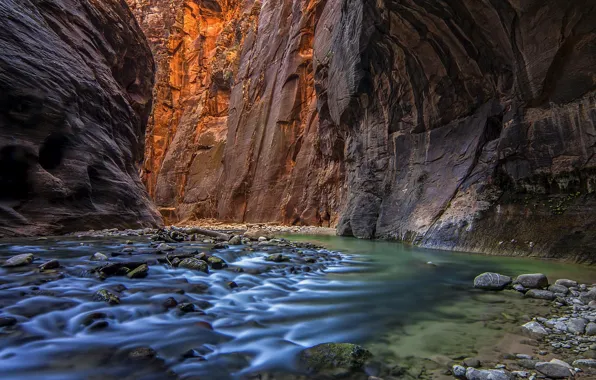 Picture nature, river, canyon, cave