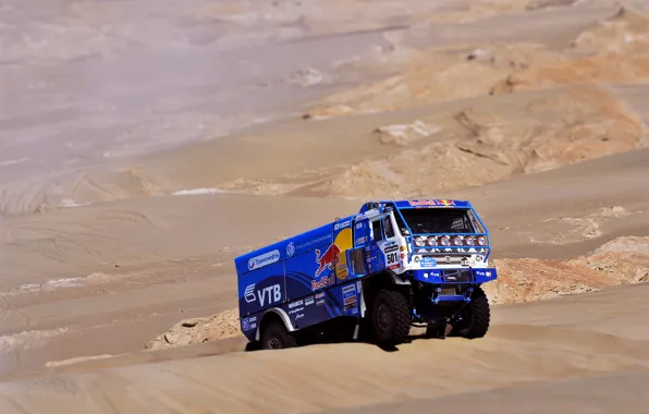 Picture sand, Machine, Truck, Red Bull, Kamaz, Rally, KAMAZ, Dakar, Dune, The rise, 501