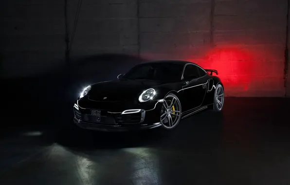 Picture car, 911, Porsche, black, tuning, Turbo, rechange, TechArt