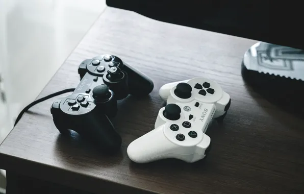 Picture white, style, black, sony, gamepad, DualShock