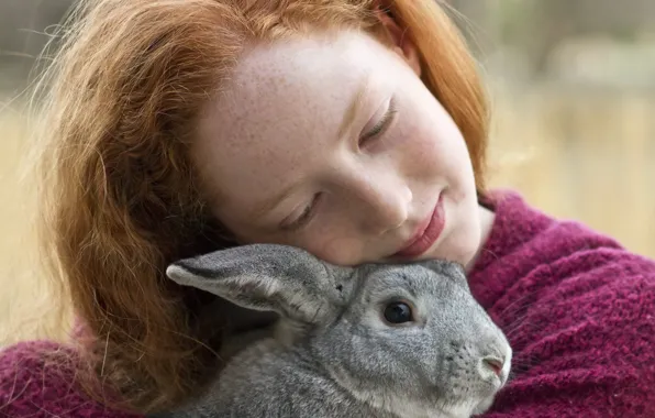 Picture mood, rabbit, girl