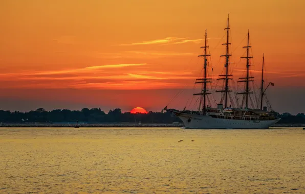 Picture sunset, sailboat, Italy, Italy, Venetian Lagoon, Venetian lagoon