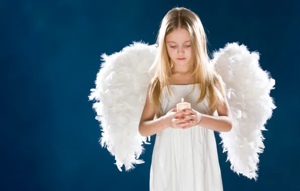Picture sadness, girl, children, childhood, child, wings, angel, candles, cute, girl, wings, sadness, angel, child, cute, …