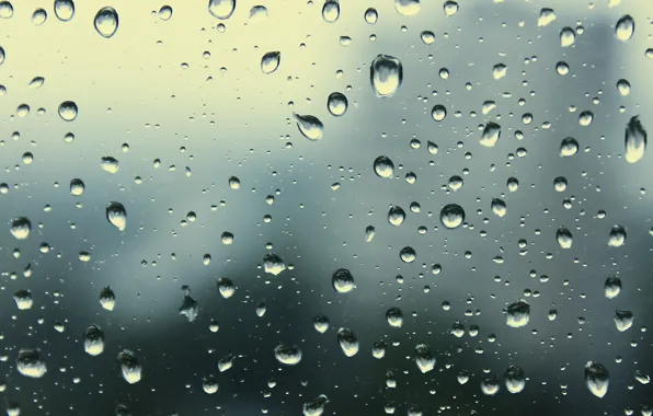 Picture glass, drops, overcast, window, Rain