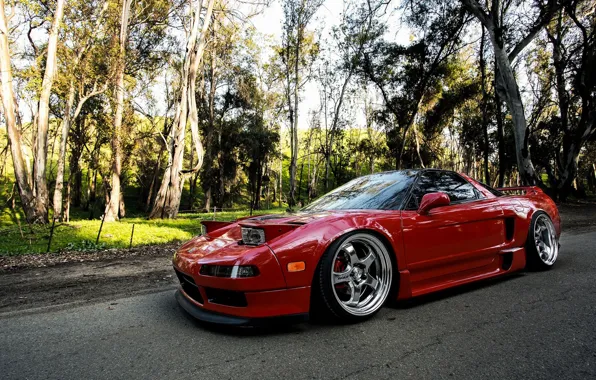 Picture car, machine, tuning, desktop, red, car, red, jdm, tuning, wallpapers, acura, nsx, Acura, automobiles