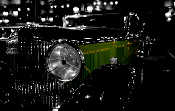 Picture retro, Bentley, headlight, grille