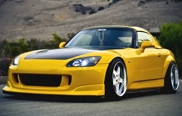 Picture yellow, tuning, Honda, 2000, Honda, yellow, tuning, s2000