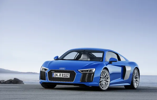 Picture blue, Audi, Audi, V10, 2015