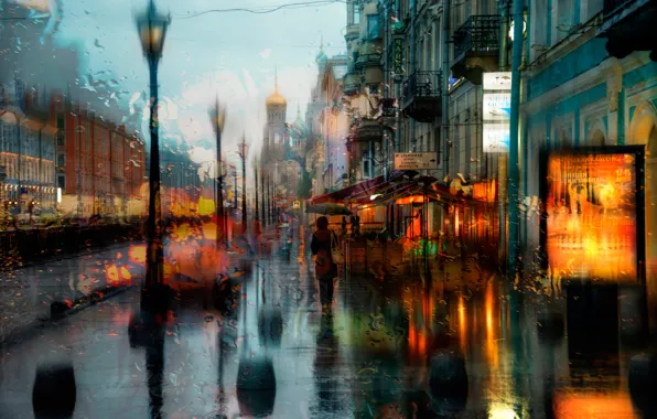 Picture drops, rain, Saint Petersburg, temple, The Savior on Blood